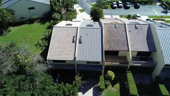 Roof in Wellington put on by Ranger Roofing, drone photo from March 2025